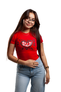heart beat short sleeve baby tee (Red)