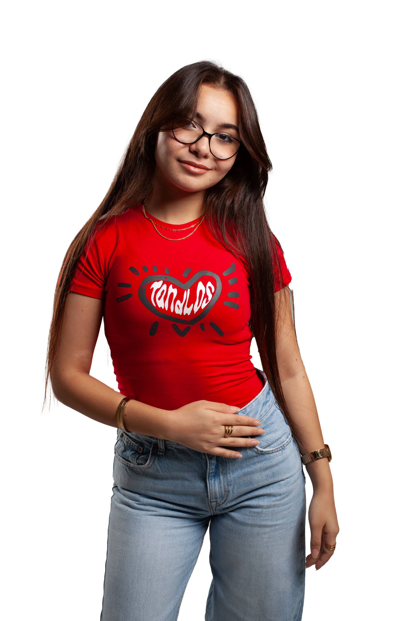 heart beat short sleeve baby tee (Red)