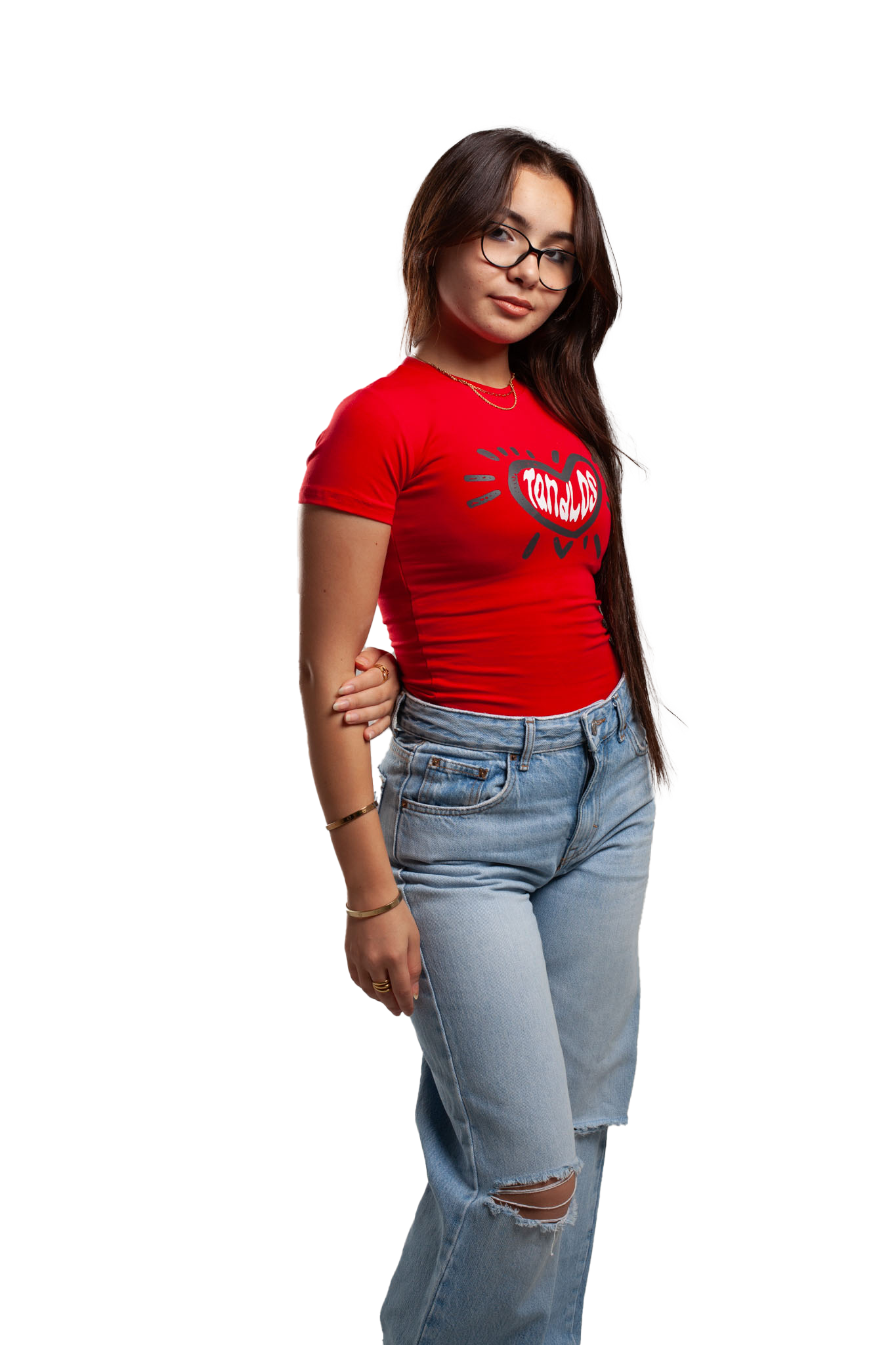 heart beat short sleeve baby tee (Red)